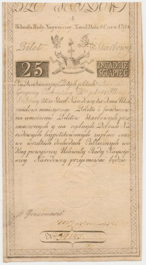 25 złotych 1794 - A - ZNAKOMITY STAN