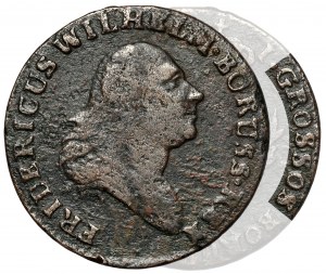Prussia del Sud, Penny 1797-B, Wrocław - errore GROSSOS - rarità