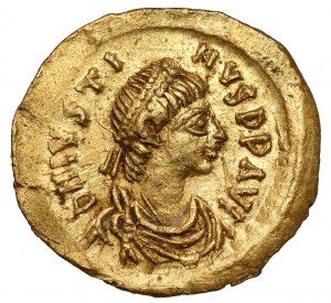 Justinian I. (518-527 n. Chr.) Tremissis, Konstantinopel