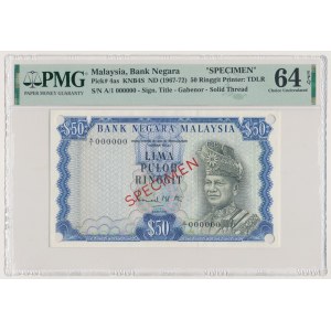 Malezja, Bank Negara 50 Ringgit ND (1967-72) SPECIMEN