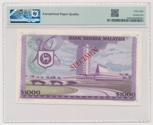 Malaysia, Bank Negara 1000 Ringgit ND (1967-72) SPECIMEN