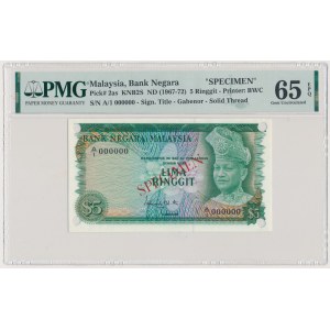Malezja, Bank Negara 5 Ringgit ND (1967-72) SPECIMEN