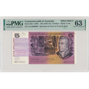 Australia, 5 Dollars ND (1967-72) SPECIMEN
