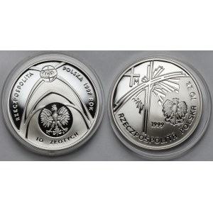 10 złotych 1997-1999 Jan Paweł II - zestaw (2szt)