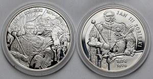 10 złotych 2001 Jan III Sobieski - zestaw (2szt)