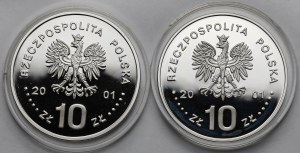10 gold 2001 Jan III Sobieski - set (2pcs)