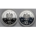 10 złotych 2002-2005 August II Mocny - zestaw (2szt)