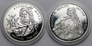 10 złotych 2002-2005 August II Mocny - zestaw (2szt)
