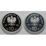 10 złotych 2002-2005 August II Mocny - zestaw (2szt)