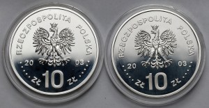 10 złotych 2003 Stanisław Leszczyński - zestaw (2szt)