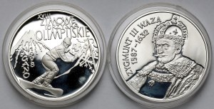 10 złotych 1998 Zygmunt III Waza i Nagano - zestaw (2szt)
