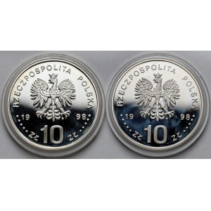 10 złotych 1998 Zygmunt III Waza i Nagano - zestaw (2szt)