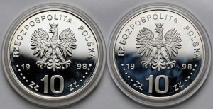 10 złotych 1998 Zygmunt III Waza i Nagano - zestaw (2szt)