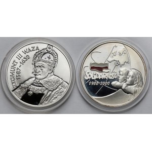 10 złotych 1998-2000 Zygmunt III Waza i Solidarność - zestaw (2szt)