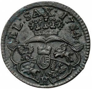 August III Sas, Gubin Penny 1754 (H)