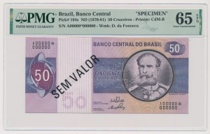 Brazylia, 50 Cruzeiros ND (1970-81) SPECIMEN