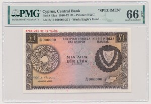 Cypr, 1 Pound 1966-72 SPECIMEN
