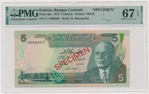 Tunisko, 5 dinárů 1972 - SPECIMEN