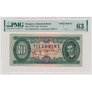 Hungary, 10 Forint 1949 SPECIMEN