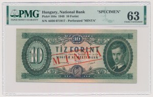 Węgry, 10 Forint 1949 SPECIMEN / MINTA