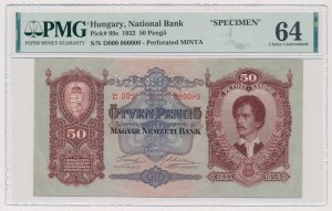 Maďarsko, 50 Pengö 1932 - SPECIMEN