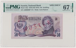 Austria, SPECIMEN / MUSTER 50 Schilling 1970