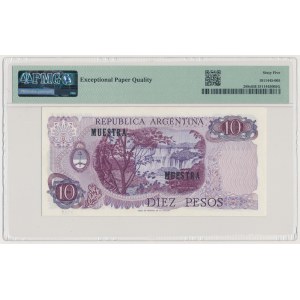 Argentyna, 10 Pesos ND (1970-73) Specimen 2169 MUESTRA 00.000.000 A