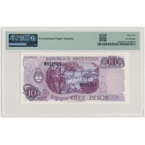 Argentina, 10 Pesos ND (1970-73) Specimen 2169 MUESTRA 00.000.000 A