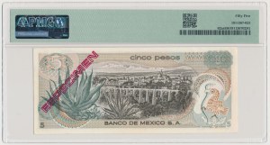 Mexique, 5 Pesos 1969 - SPECIMEN / ESPECIMEN