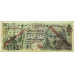 Mexico, 10 Pesos 1970 Specimen ESPECIMEN Serie 1X X 0000000