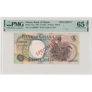 Ghana, SPECIMEN 5 Cedis 1967