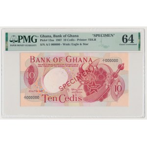 Ghana, SPECIMEN 10 Cedis 1967