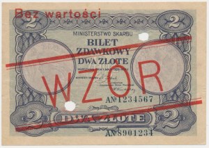Pass ticket, 2 zloty 1925 - MODEL - with perforation