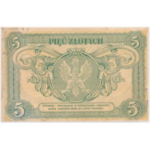Bilet zdawkowy, 5 złotych 1925 Konstytucja - przycięty