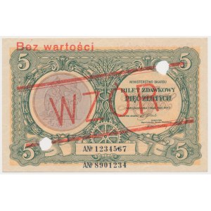 Bilet zdawkowy, 5 złotych 1925 Konstytucja - WZÓR