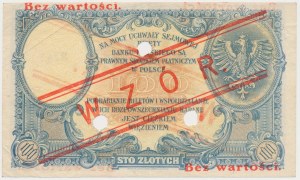100 zl. 1919 - MODEL - nízký přetisk - perforace