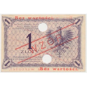 1 złoty 1919 - WZÓR - S.36 B - z perforacją