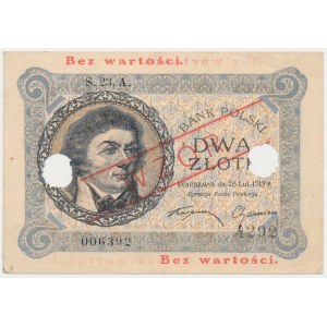 2 złote 1919 - WZÓR - S.23. A - z kropką po R, perforowany