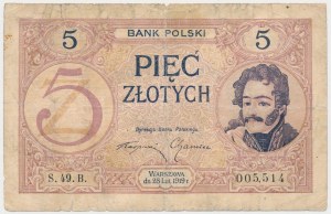 5 złotych 1919 - S.49. B.