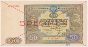 N° 390. 50 zloty 1946 - SPECIMEN - A 8900000 - A 1234567