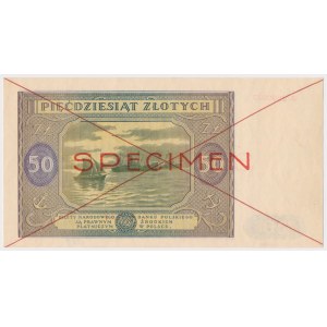 Nr 390. 50 złotych 1946 - SPECIMEN - A 8900000 - A 1234567