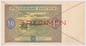 Nr 390. 50 złotych 1946 - SPECIMEN - A 8900000 - A 1234567
