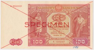 100 złotych 1946 - SPECIMEN - A 8900000 - A 1234567