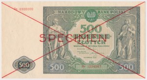 N° 379. 500 zloty 1946 - SPECIMEN - OJ 8900000 - OJ 1234567