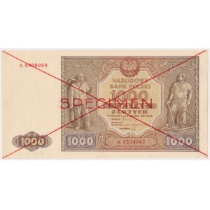 Nr 373. 1.000 złotych 1946 - SPECIMEN - B 1234567 / 8900000