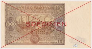 No. 373. 1.000 zloty 1946 - SPECIMEN - B 1234567 / 8900000