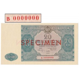 20 złotych 1946 - B 0000000 - SPECIMEN