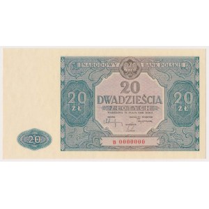20 złotych 1946 - B 0000000