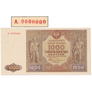 1.000 złotych 1946 - A. 0000000