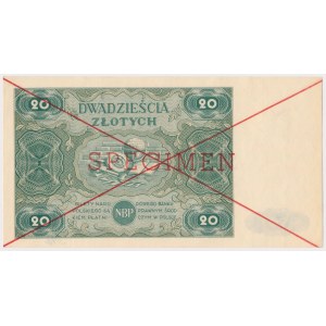 Nr 396. 20 złotych 1947 - SPECIMEN - Ser.A 1234567